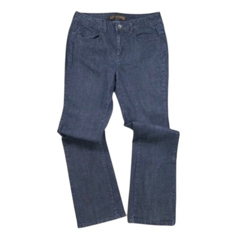 St Johns Bay Bootcut Jeans Womens 8 Average Blue Dark Wash Denim Mid Rise